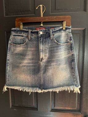 Lucky Brand Distressed Blue Denim Mini Skirt